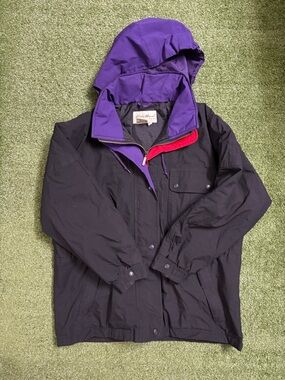 Vintage Eddie Bauer Gore Tex Jacket Womens M Colorblock Hooded Outdoor